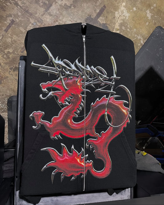 CUSTOM DEAN BLUNT 3D ZUSHI ZIPPER x CHROME LIQUID  METAL GRAFFITI